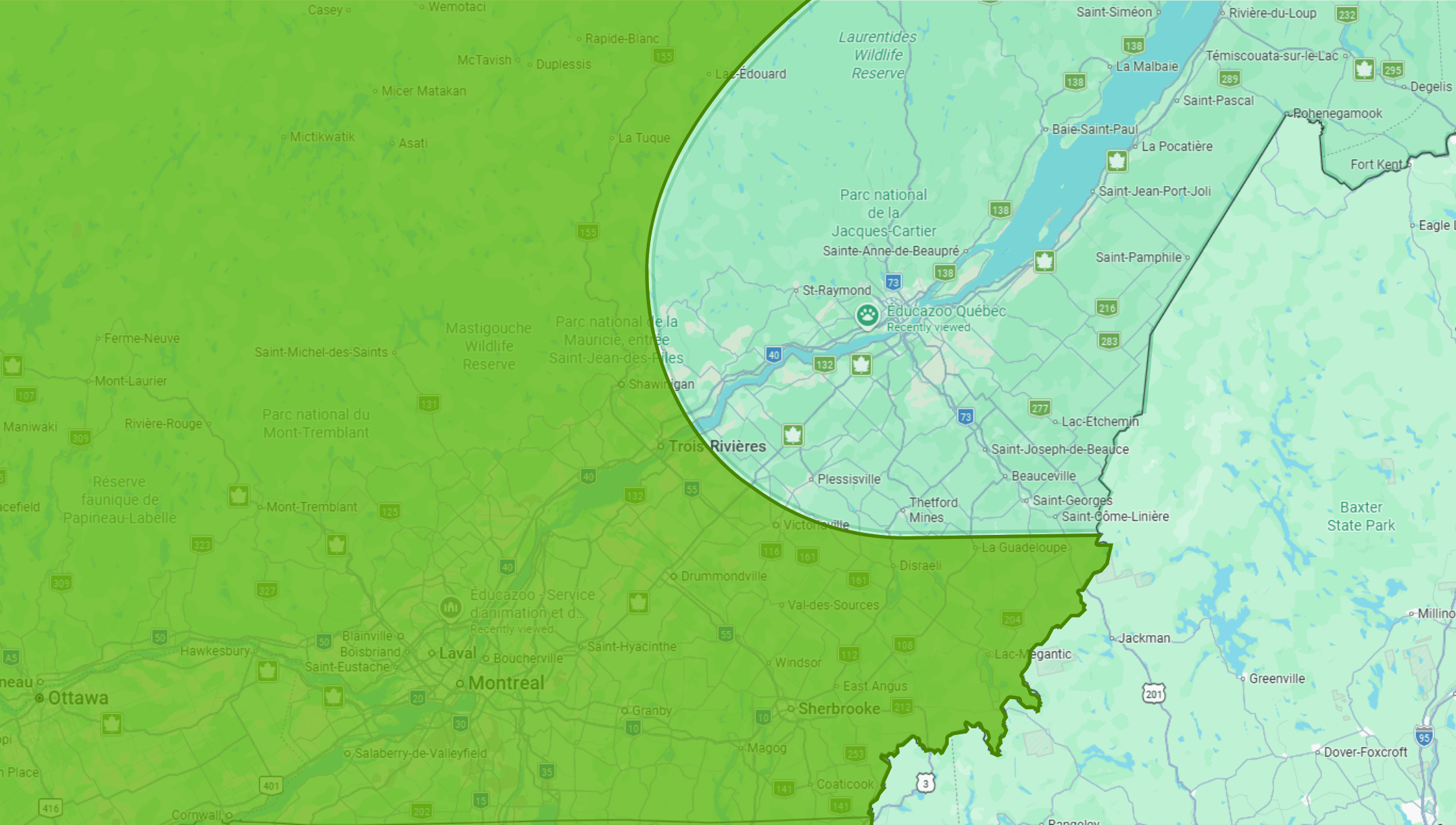 Carte du refuge Éducazoo Inc